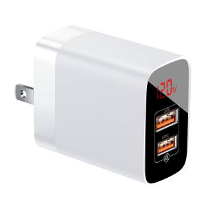 Зарядное устройство Baseus Mirror Lake Dual QC Digital Display quick Charger A+C EC, белый