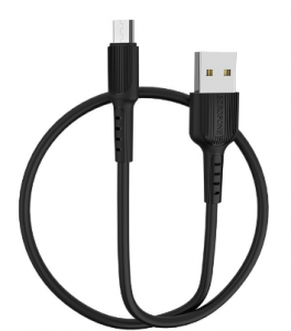 Кабель MicroUSB BOROFONE BX16 (чёрный/белый)