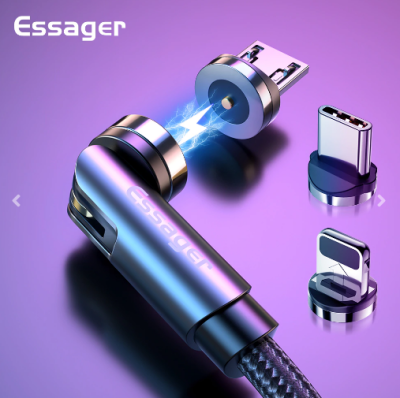 фото Магнитный кабель Essager с поворотом на 540 градусов, кабель Micro USB Type-C