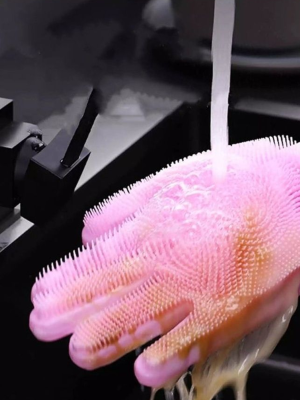 фото Перчатки для мытья посуды универсальные Xiaomi HO004 розовые