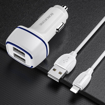 фото Автомобильное зарядное устройство BOROFONE BZ14 Max dual port автом. 2USB 2400mAh + USB Type-C