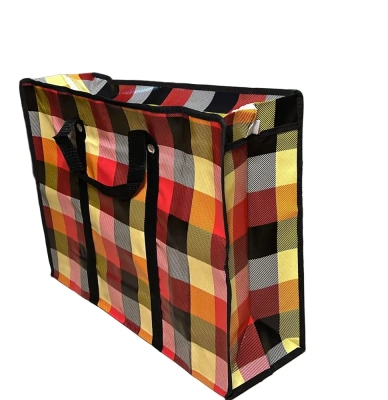 фото Сумка хозяйственная L цветная с внешним карманом (60х20х45см) комплект 2шт