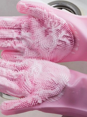 фото Перчатки для мытья посуды универсальные Xiaomi HO004 розовые