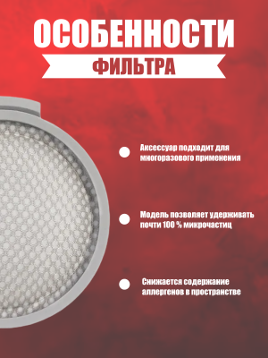 фото Воздушный фильтр для пылесоса Xiaomi Mijia Roborock H6 SCWXCQ01RR