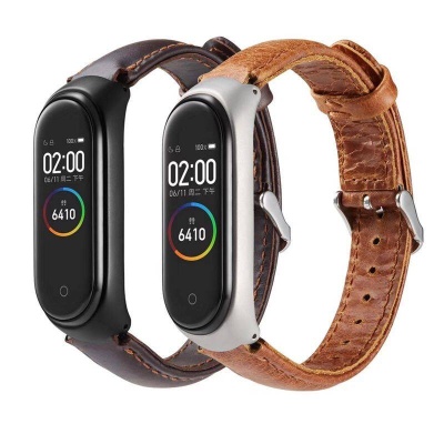 фото Кожаный ремешок для mi band 3/4