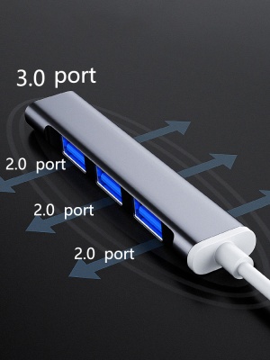 фото USB-концентратор с портами USB Type-C 3,0, 3,1, 3/4