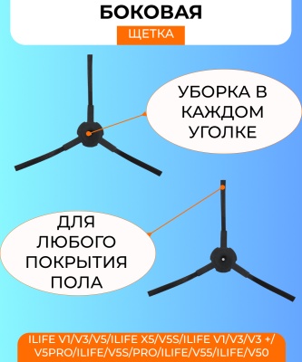 фото Боковая щетка для робот пылесоса серии  ilife v1/V3/v5/Ilife x5/v5s/ilife V1/V3/V3 +/v5pro/ilife/v5s/pro/Ilife/v55/Ilife/v50