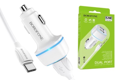 фото Автомобильное зарядное устройство BOROFONE BZ14 Max dual port автом. 2USB 2400mAh + USB Type-C