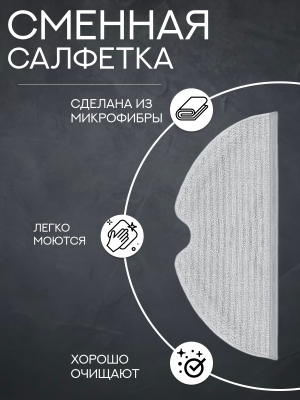 фото Сменная тряпка микрофибра для робот пылесоса Xiaomi Roborock S5 Max/S6 MaxV/S50/S51/S55/E4/T6/T4/Q7Max/Q7 Max plus/T8/E202